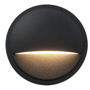 12V AC/DC G4 HALF MOON STEP LIGHT - MATTE BLACK. G4 BULB SOLD SEPARATELY