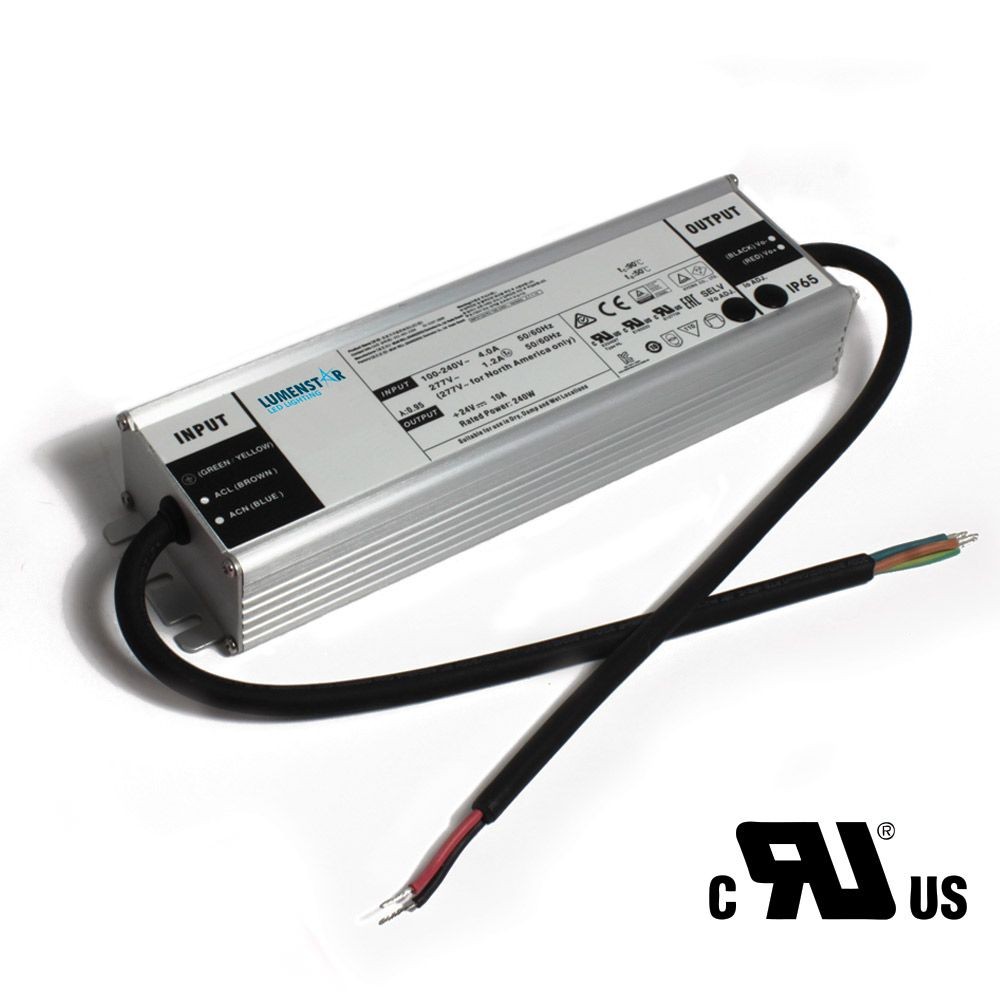 240W - 24V POWER SUPPLY - 100-277V AC INPUT - 24V DC OUTPUT - WET LOCATION RATED - UL APPROVED