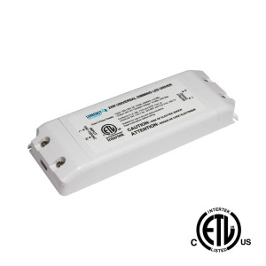 24W - 24V DIMMABLE POWER SUPPLY - CLASS 2 - 100 - 130V AC INPUT - 24V DC OUTPUT - DAMP LOCATION RATED - ETL APPROVED