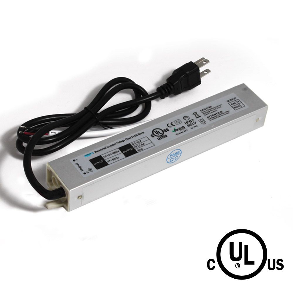 30W - 24V PLUG STYLE POWER SUPPLY - 0.9M (3’). OUTDOOR RATED 100-265V AC INPUT - 24V DC OUTPUT - CLASS 2