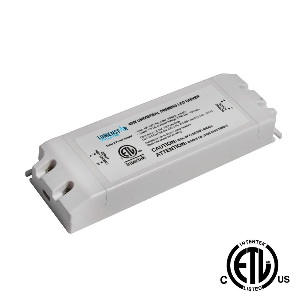 48W - 24V DIMMABLE POWER SUPPLY - CLASS 2 - 100 - 130V AC INPUT - 24V DC OUTPUT - DAMP LOCATION RATED - ETL APPROVED