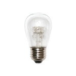 S14 LED DECORATIVE BULB - 120V AC - 1.4W - 12+4 LEDS - WARM WHITE 2700K - E26 BASE - GLASS - CLEAR GLASS - ETL APPROVED