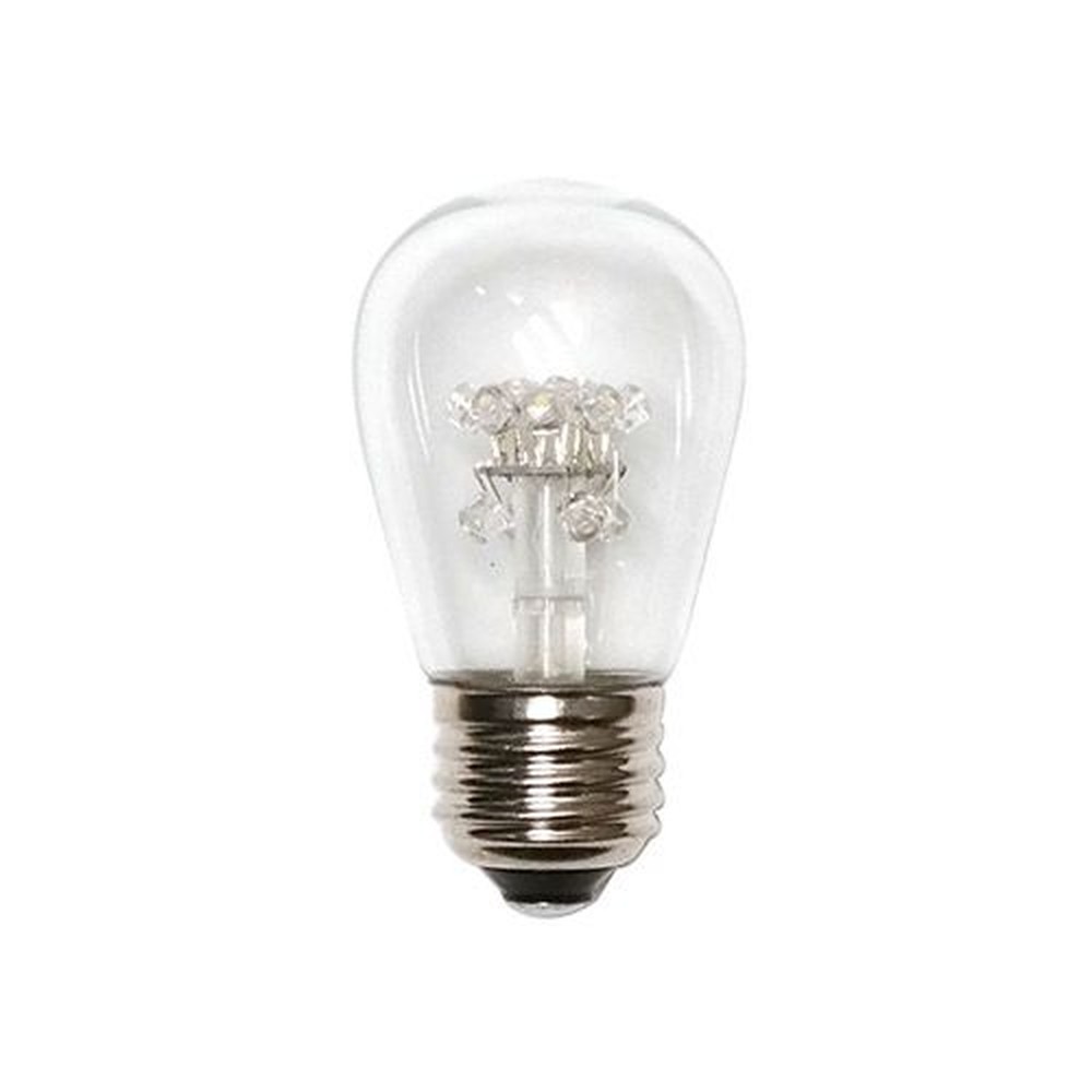 S14 LED DECORATIVE BULB - 120V AC - 1.4W - 12+4 LEDS - WARM WHITE 2700K - E26 BASE - GLASS - CLEAR GLASS - ETL APPROVED