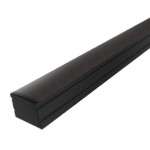 LL18 - BLACK SURFACE MOUNT CHANNEL - WITH FROSTED LENS -1M (BOM)