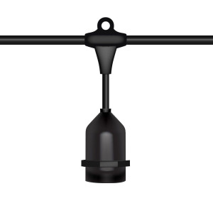 COMMERCIAL GRADE STRING LIGHTS - SUSPENDED - 120V - 50' LENGTH - 24 X E26 SOCKETS