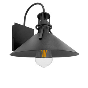 LWL-523P - Éclairage vers le bas - pour A19 ou AT19 - non incluse - rétro - 91/2 Diam. X 10 H.  Douille E26 - Black