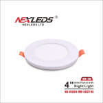 4" 5CCT ROND BLANC MINCE PANNEAU WITH NIGHT LUMINAIRE
