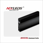 LED Baseboard Aluminum Profile in black finish