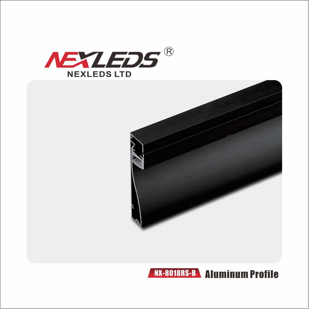 LED Baseboard Aluminum Profile in black finish
