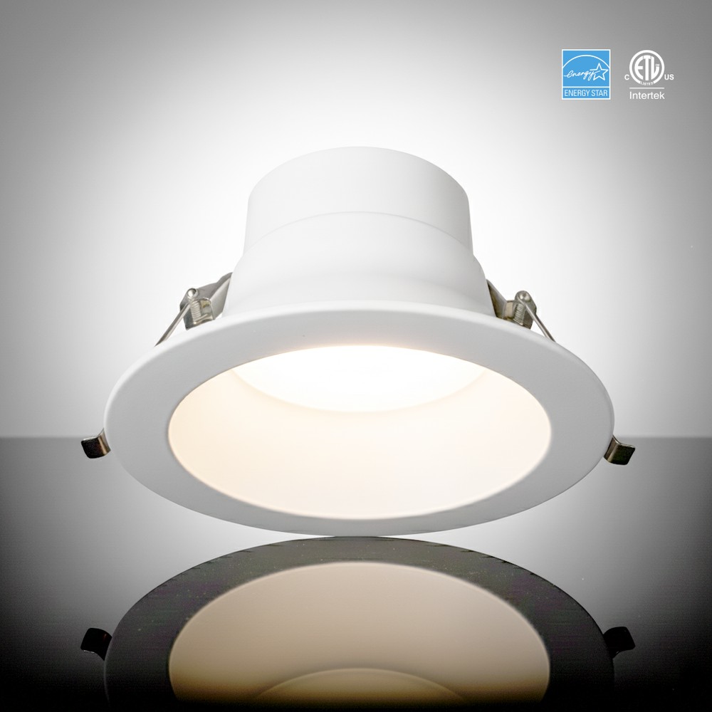 8” DUAL SELECTABLE ROUND COMMERCIAL DOWNLIGHTS - 5CCT (2700K - 1000K - 1500K - 1000K - 1000K) AND WATTAGE