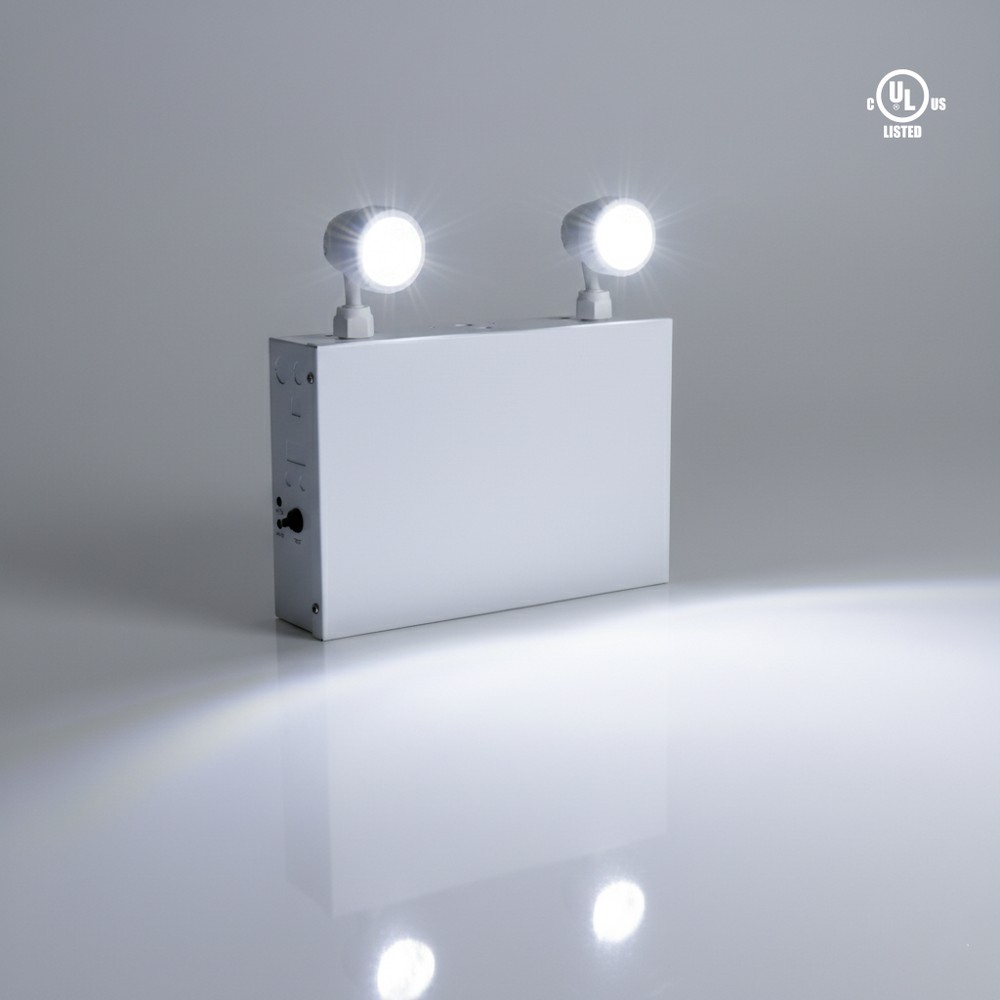 DUAL HEAD EMERGENCY LIGHTING - 120C-347V - 2 HOURS EMERGENCY DURATION WITH 72WATTS MAX BATTERY PACK - 6500K