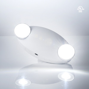 2W DUAL HEAD COMPACT SIZE EMERGENCY LIGHT - 120/277V AC - 90 MIN EMERGENCY DURATION - 6500K