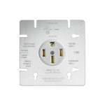 50 AMP Outlet - 125-250V - 3 pole 4-wire ground - NEMA 14-50R - White - V2