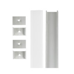 Aluminium Extrusion - Slim Square - With Accessories - 8ft Kit - White