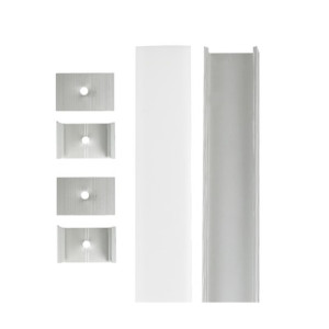 Aluminium Extrusion - Slim Square - With Accessories - 8ft Kit - White