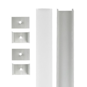 Aluminium Extrusion - Slim Square - With Accessories - 8ft Kit - Frosted