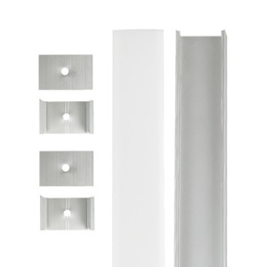 Aluminium Extrusion - Square-Wide - With Accessories - 8ft Kit - White