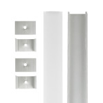 Aluminium Extrusion - Square-Wide - With Accessories - 8ft Kit - Frosted