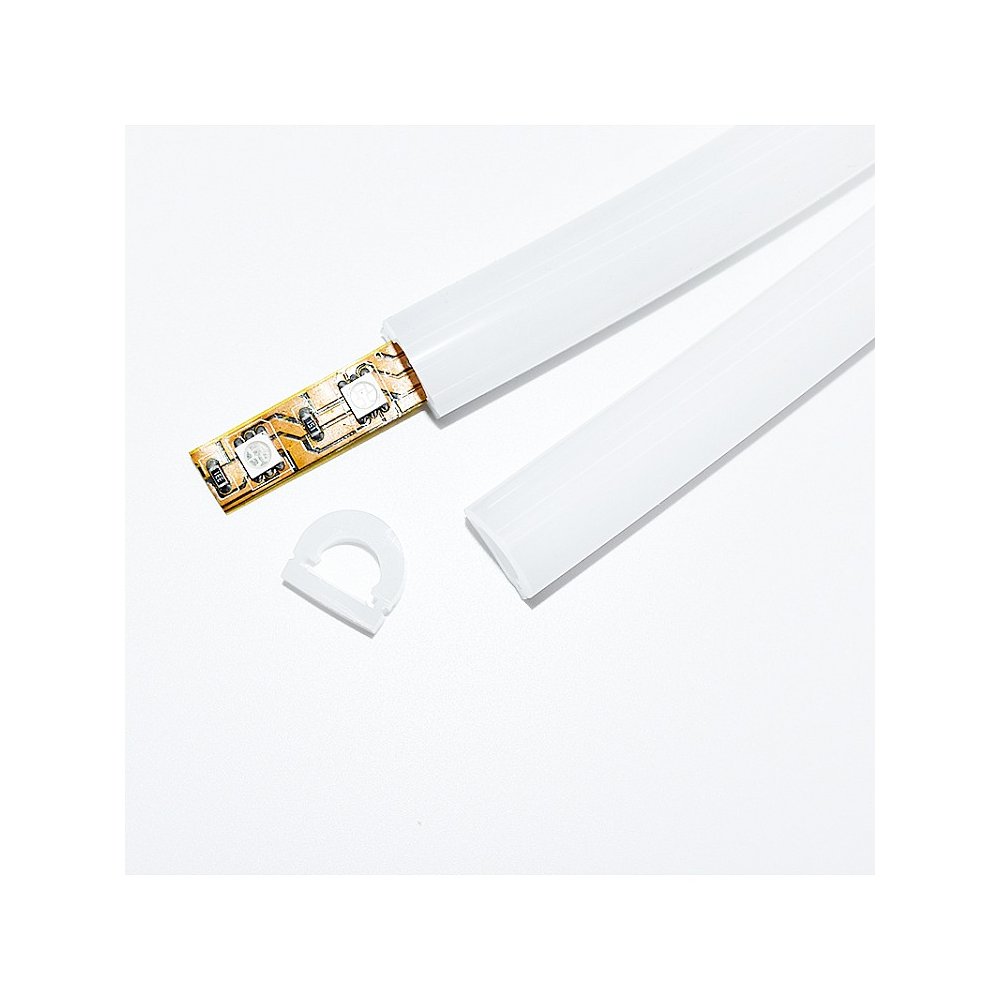 BENDABLE ALUMINUM PROFILE LEFTRIGHTUPDOWN WITH SILICON COVER & 2PCS ENDCAPS  SILVER