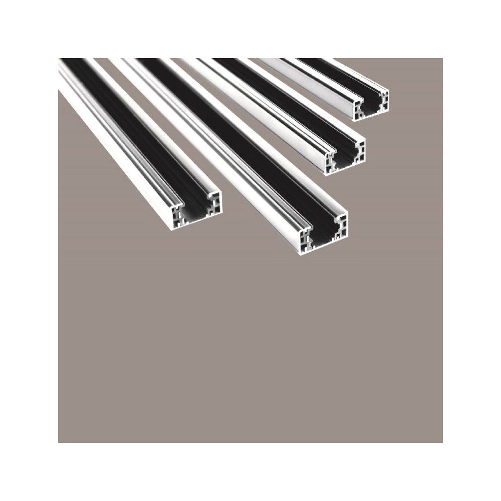 SURFACE MOUNTED CEILING OR BASEBOARD ALUMINUM PROFILE 9836M WITH PC COVER 10FT WHITE