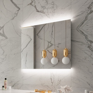 FROSTED RECTANGLE BACKLIT LED MIRROR 48X28 60K