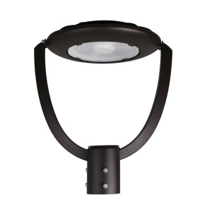 Pole top light 90 deg. 75/60/40W 120-347V 30-40-50K bronze clear dim 0-10V Photocell base