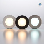 LUMINAIRE LED TYPE PUCK 3W - 240 LUMENS - IRC 90+ - 12V CC - DIMMABLE - BORDURE BLANCHE - USAGE INTÉRIEUR - 3CCT