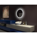 FROSTED ROUND BACKLIT LED MIRROR 24X24 60K
