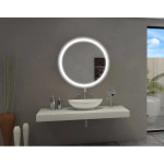 FROSTED ROUND BACKLIT LED MIRROR 32X32 30K