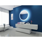 FROSTED ROUND BACKLIT LED MIRROR 40X40 30K