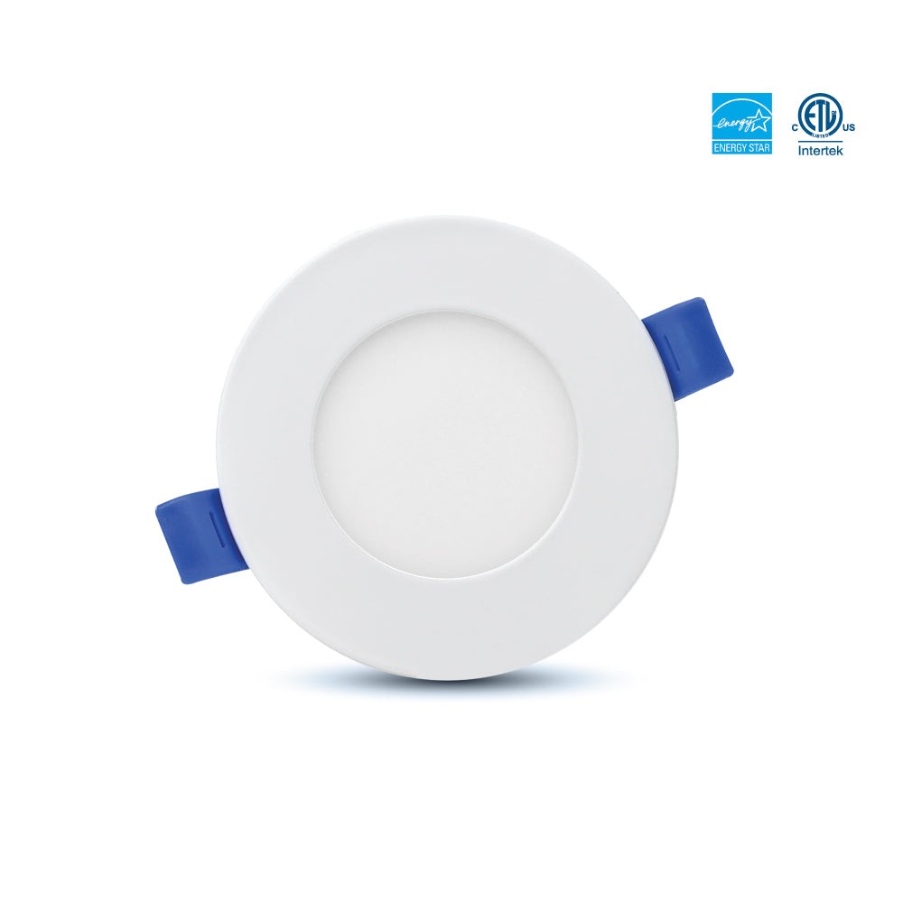 3" SLIM DISC LED FIXTURE. 5CCT (2700/3000/3500/4000/5000K)  - 6WATTS - 550LMN - WHITE TRIM - COMES IN 6PCS MODULE