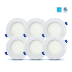 LUMINAIRE LED SLIM DISC 4 POUCES 9W 5CCT 700LM ENERGY STAR BLANC – BOÎTE DE 6 MODULES + 6 DRIVERS