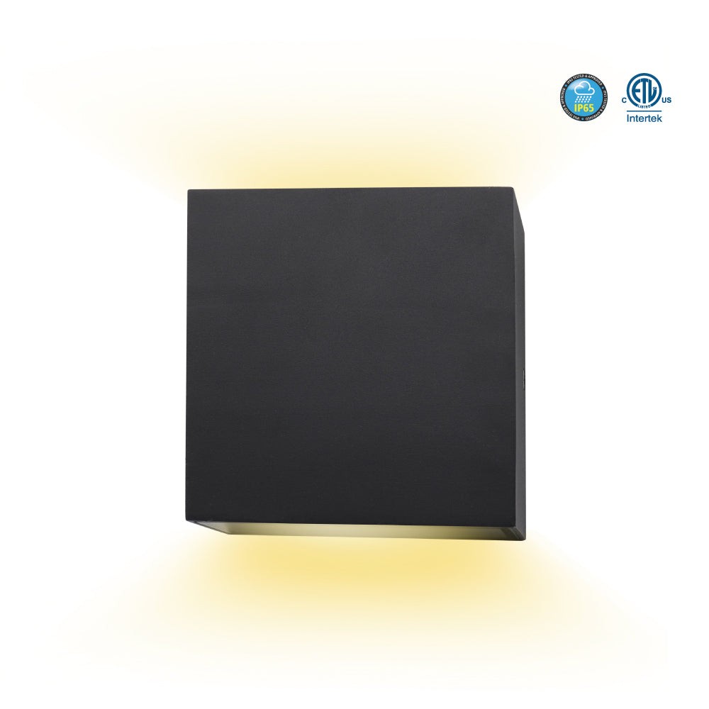 LED SQUARE WALL SCONCE 120V-277V - 5CCT (2700K - 1000K - 1500K - 1000K - 1000K) 15W - 1000LMN (50%UP/50%DOWN) -