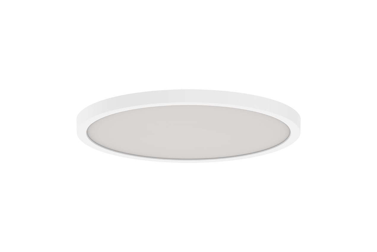 Slim Surface Mount - 12" - Round - 24W - 27/30/35/40/5000K - 120V - Triac/ELV Dimming - White