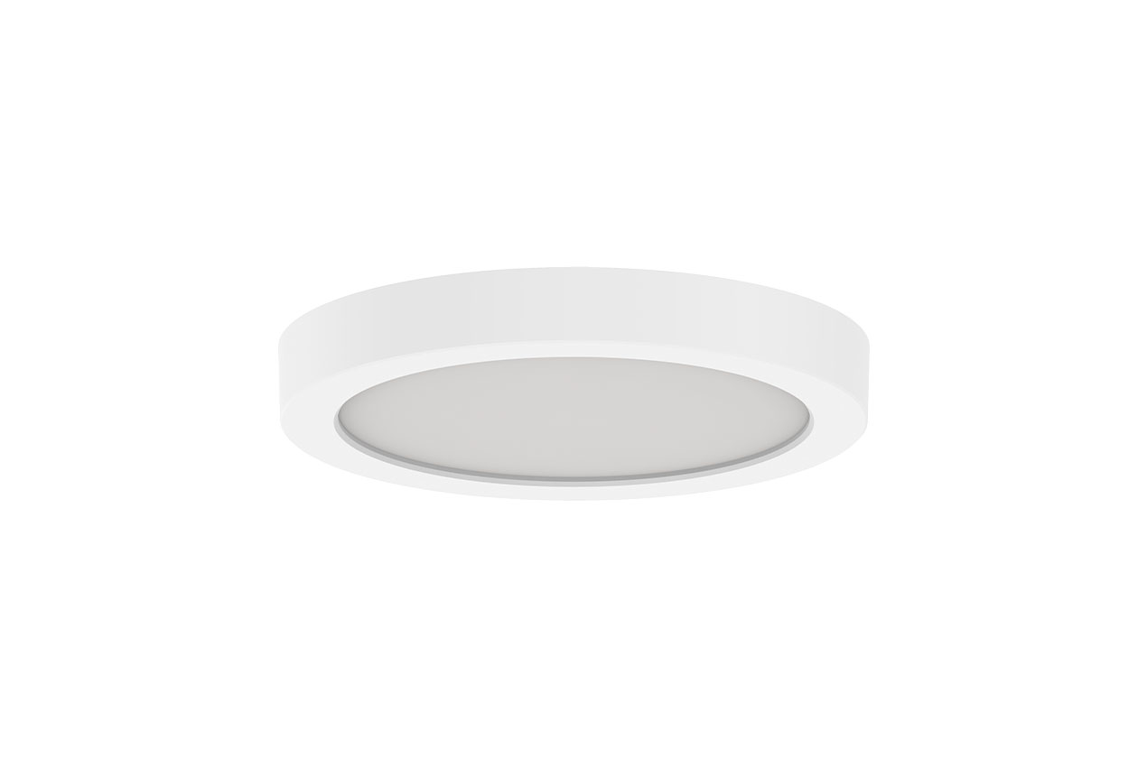 Slim Surface Mount - 5" - Round - 12W - 27/30/35/40/5000K - 120V - Triac/ELV Dimming - White