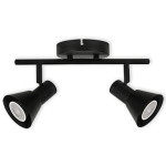 LED TRACK LIGHT FOR GU10 BULBS - SERIES 190 - 2 LIGHTS - BLACK