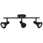 LED TRACK LIGHT FOR GU10 BULBS - SERIES 190 - 3 LIGHTS - BLACK