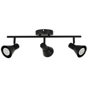 LED TRACK LIGHT FOR GU10 BULBS - SERIES 190 - 3 LIGHTS - BLACK