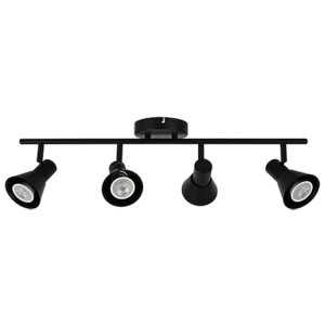 LED TRACK LIGHT FOR GU10 BULBS - SERIES 190 - 4 LIGHTS - BLACK