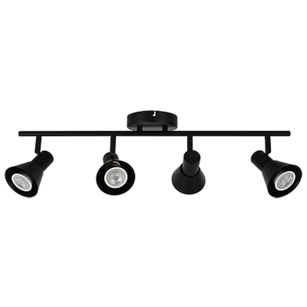 LED TRACK LIGHT FOR GU10 BULBS - SERIES 190 - 4 LIGHTS - BLACK