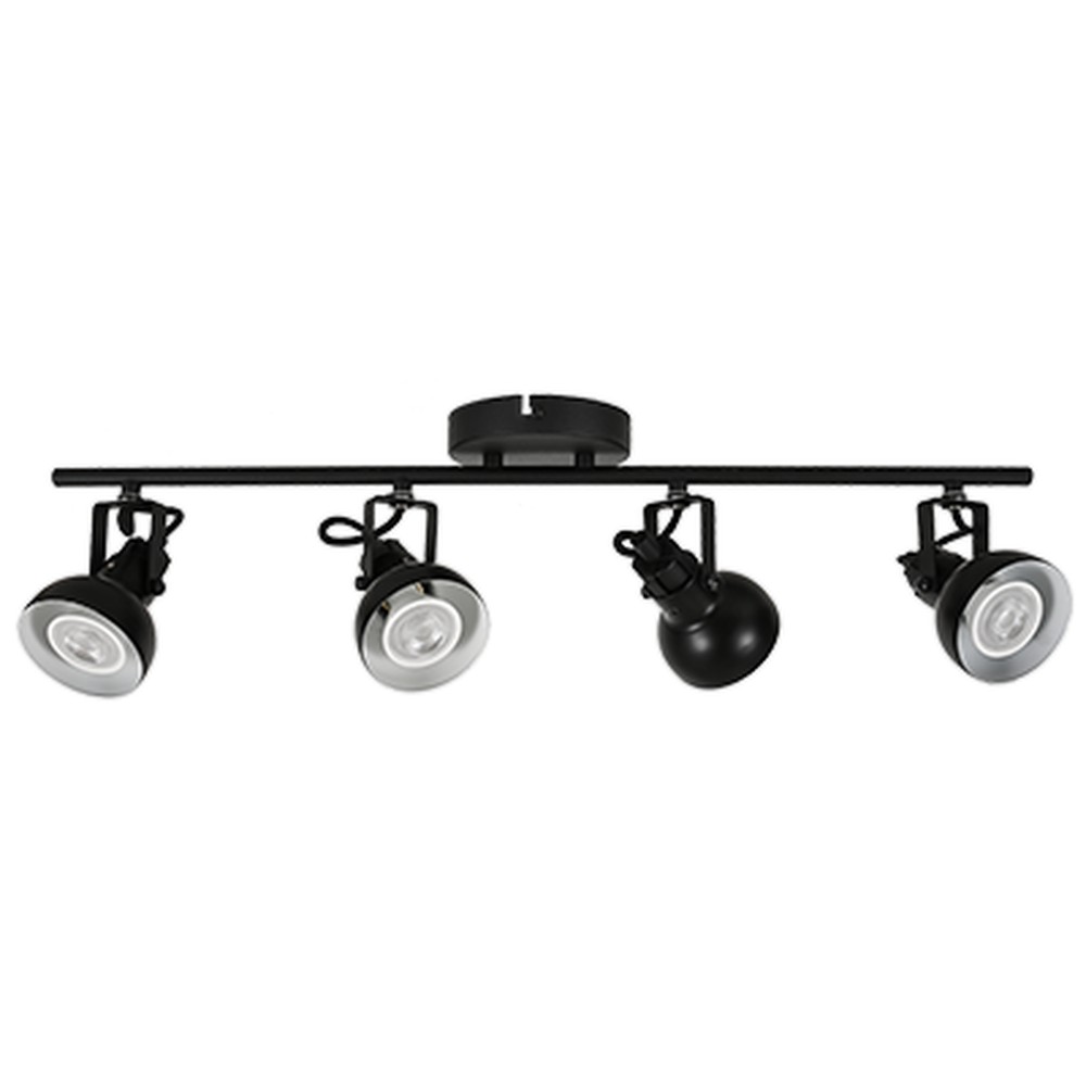 LED TRACK LIGHT FOR GU10 BULBS - SERIES 215 - 4 LIGHTS - BLACK