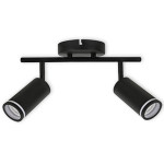 LED TRACK LIGHT FOR GU10 BULBS - SERIES 302 - 2 LIGHTS - BLACK