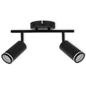 LED TRACK LIGHT FOR GU10 BULBS - SERIES 302 - 2 LIGHTS - BLACK