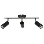 LED TRACK LIGHT FOR GU10 BULBS - SERIES 302 - 3 LIGHTS - BLACK