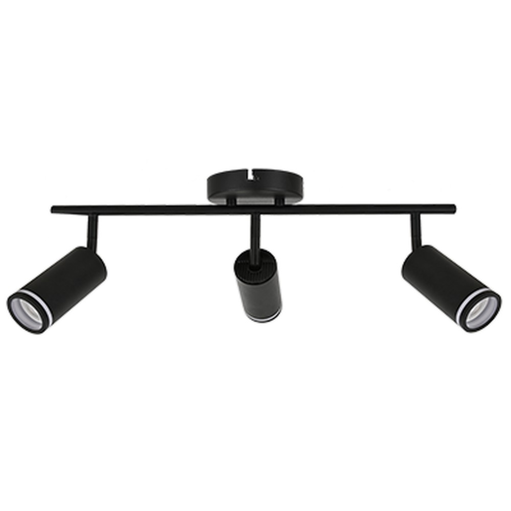 LED TRACK LIGHT FOR GU10 BULBS - SERIES 302 - 3 LIGHTS - BLACK