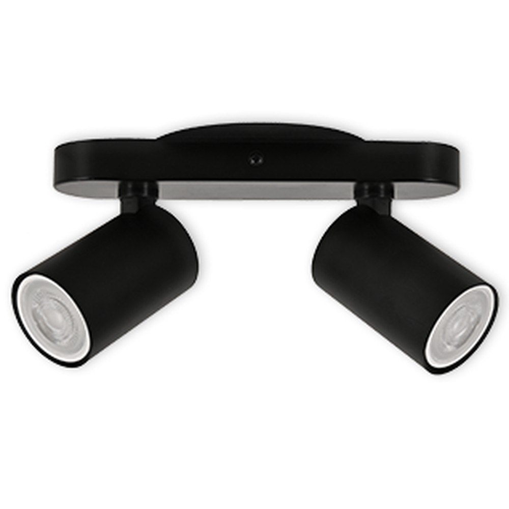 LED TRACK LIGHT FOR GU10 BULBS - SERIES 104 - 2 LIGHTS - WHITE