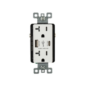 Outlet with A+C USB - 20 amp - 125V - White - V2