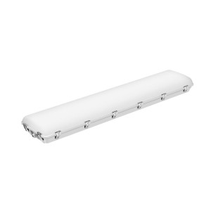 Vapor tight 4’ 85W 100-277V 50K white frosted lens dim 0-10vdc