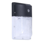 Wall pack mini 120 deg. 13W 100-277V 40K black clear int. photo. DLC Premium - DLC ID PD6KF2TD - 1 -765 Lumens