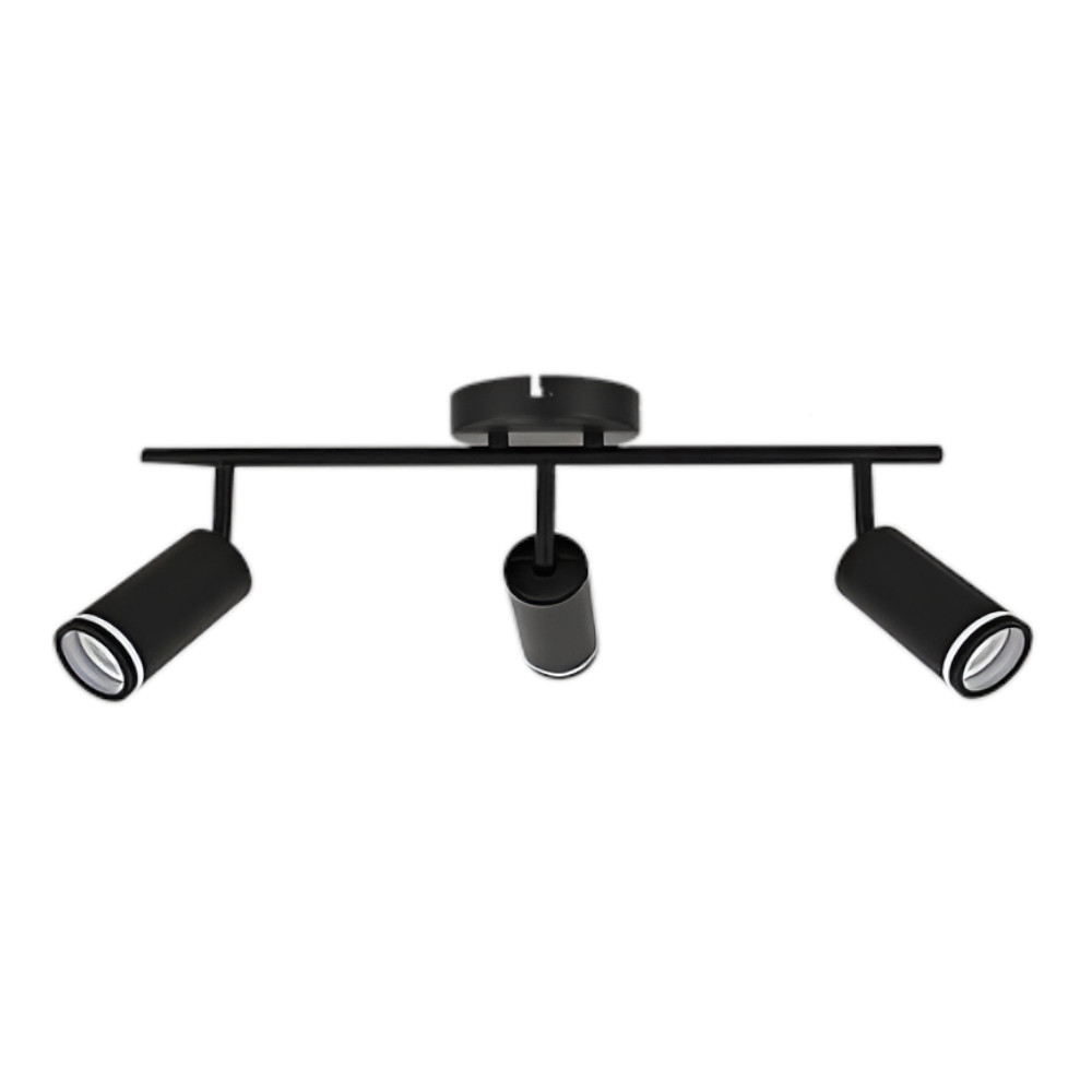 LED TRACK LIGHT FOR GU10 BULBS - SERIES 302 - 3 LIGHTS - BLACK